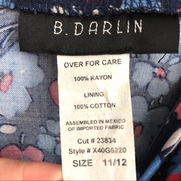 [ Sold ] B. Darlin Floral Dress, Juniors 11/12 - Picture 6 of 6